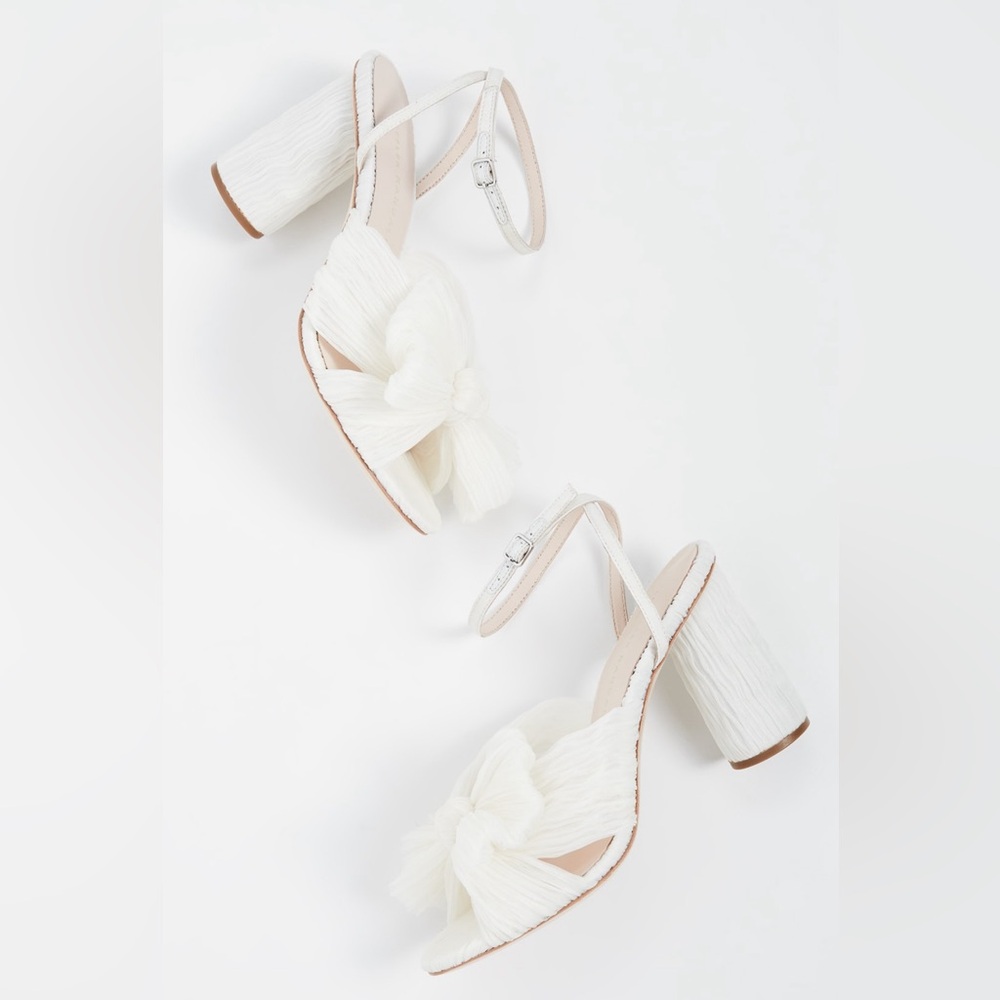Loeffler Randall Camellia Knotted Sandal, Pearl, sz 8